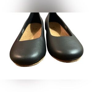 Sole By District Recork Slip On Grace Flats Black Leather Carbon Negative US 8W
